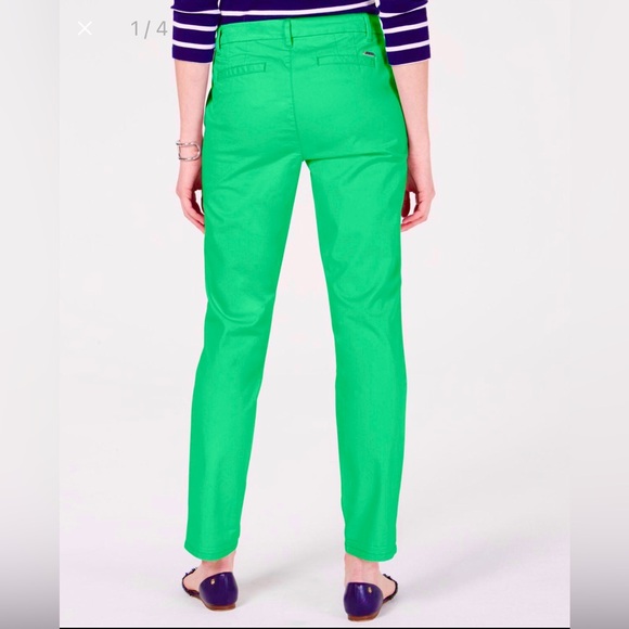 Tommy Hilfiger Kelly Green, Chino Pants, Straight Leg, Preppy Cotton, Women’s 8 - Picture 3 of 17